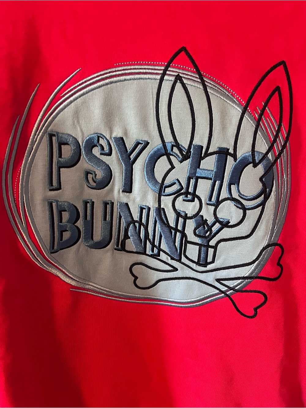 Psycho Bunny Men’s Graphic Crewneck Sweatshirt Red Blue NWT Skull - Picture 5 of 8